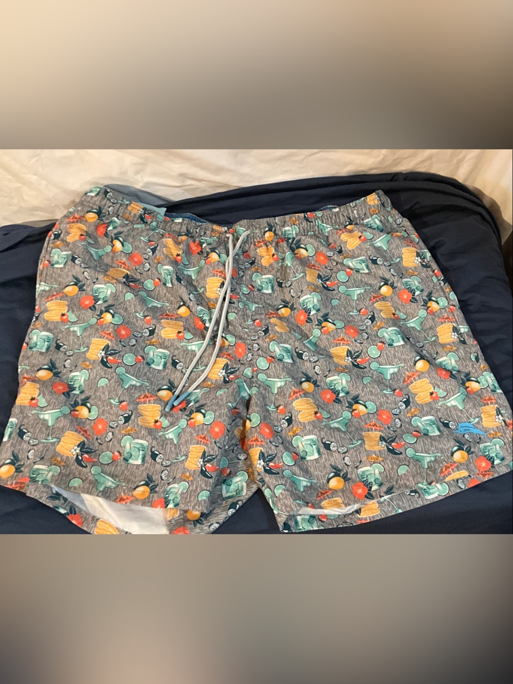 Tommy Bahama Gray Kids Pajama Shorts with Tropical Print
